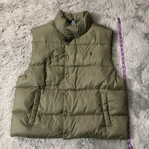 SOLD! Vintage Polo Ralph Lauren Puffer Vest Jacket Logo Preppy Outdoor Olive XL